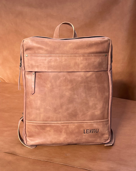 Mochila Canelo Cuero Caramelo