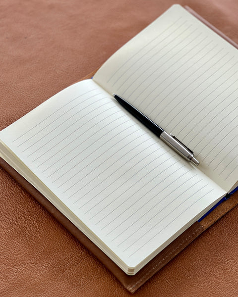 Funda Libreta Tapa Dura Cuero Negro