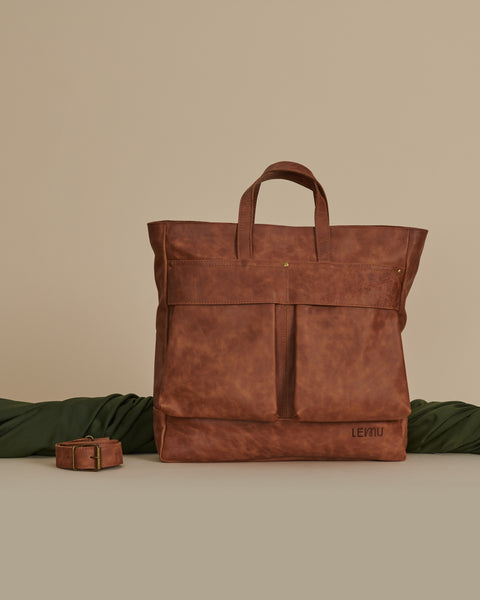 Bolso de Viaje Acun Cuero Caramelo
