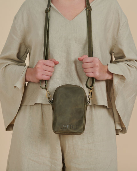 Bolso Bandolera Cuero Moro