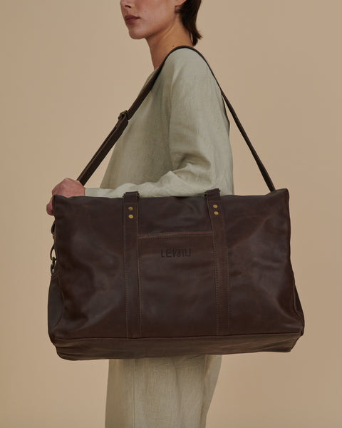 Bolso de Viaje Amun Cuero Moro
