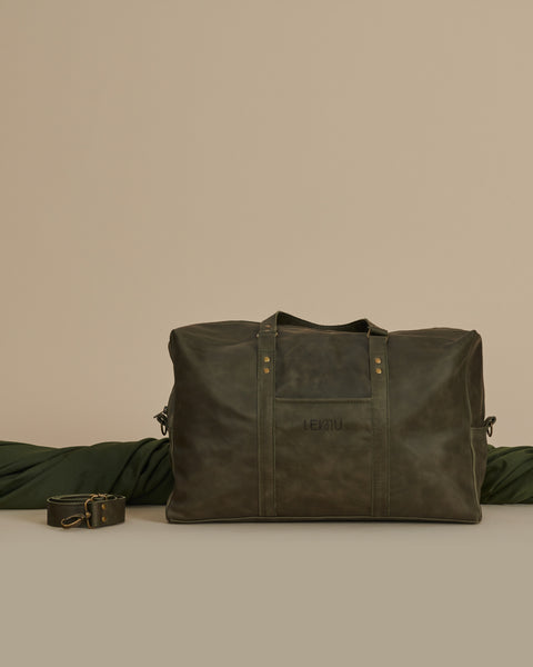 Bolso de Viaje Amun Cuero Verde