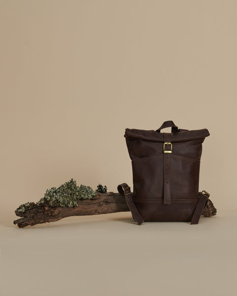 Mochila Mahuida Mini Cuero Verde 13"