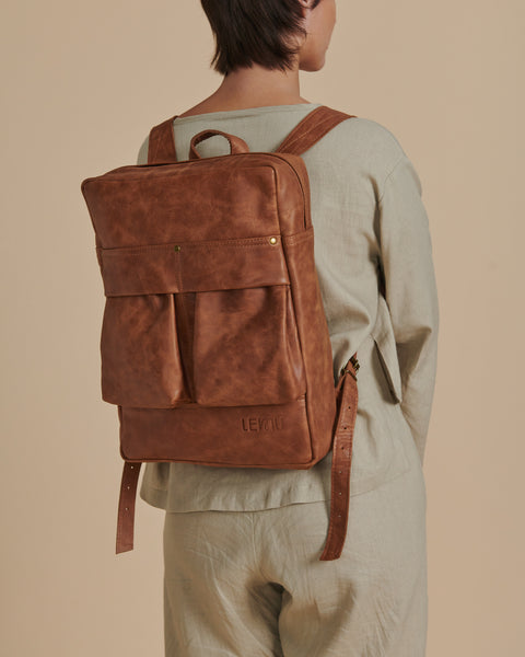 Mochila Metri Cuero Negro