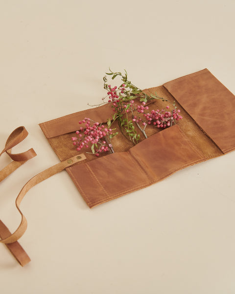 Funda Tabaquera Cuero Caramelo