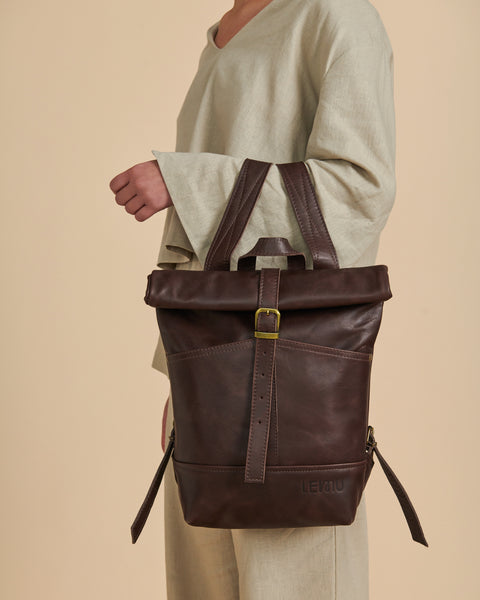 Mochila Mahuida Mini Cuero Moro