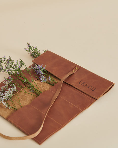 Estuche Enrollable Cuero Verde