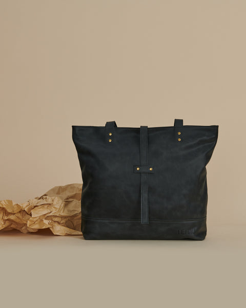 Bolso Mañío Cuero Negro