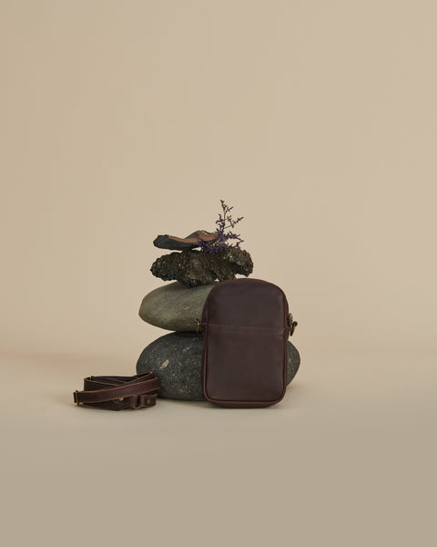 Bolso Bandolera Cuero Moro