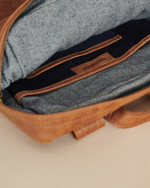 Mochila Metri Cuero Caramelo