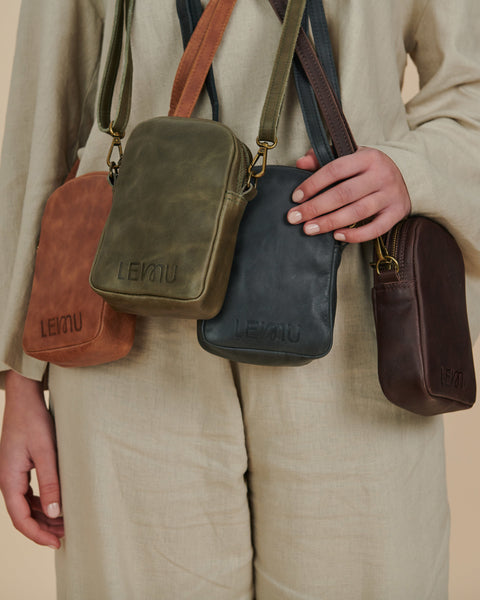 Bolso Bandolera Cuero Caramelo