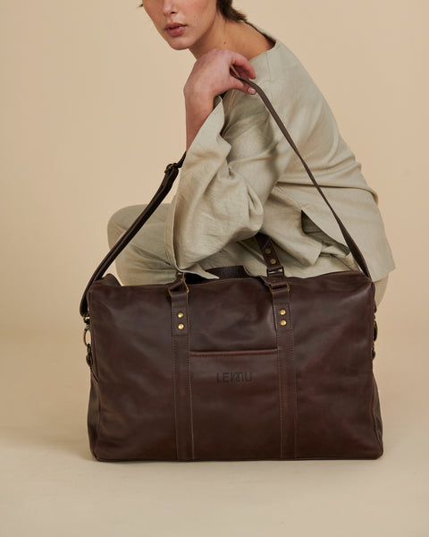 Bolso de Viaje Amun Cuero Moro