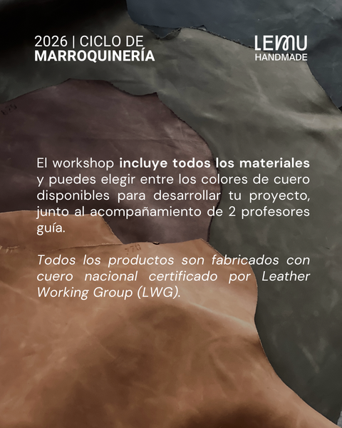 CONCEPCIÓN 11-12 ABRIL: Workshop de Marroquinería Crea tu Bolso o Mochila de Cuero